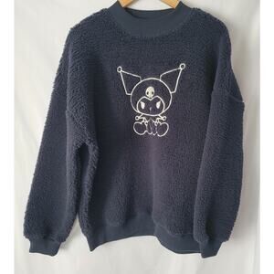 Kuromi- Women's sherpa oversized Black sweatshirt- size Large